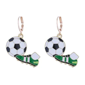 Orecchini pendenti scarpa da calcio pallone da calcio lega goccia olio sport gioielli
