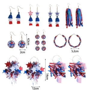 Unabhängigkeitstag patriotische Quaste Pailletten Stern Acryl Ohrringe Party Schmuck