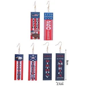 USA 250. Unabhängigkeitstag Acryl Ohrringe patriotisch 1776 2026 lange Ohrhänger Schmuck