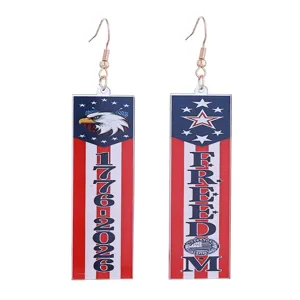 Amerikanische Unabhängigkeitstag Acryl Ohrringe mit patriotischem Design für Damen.