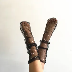 Calze a Rete Ultrasottili da Donna Sexy Trasparenti con Paillettes Stella Luna Calzetteria in Stile Coreano Calze Velate