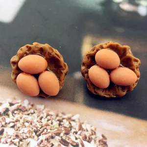 Boucles d'oreilles nid d'oiseau drôles artisanales boucles d'oreilles fantaisie en résine bijoux
