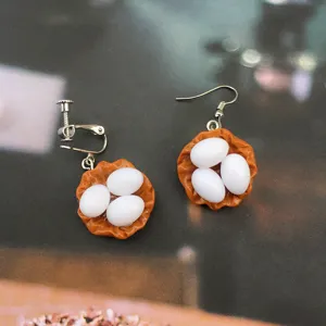 Drôles de boucles d'oreilles nid d'oiseau œuf nouveauté mignon acrylique style fait main