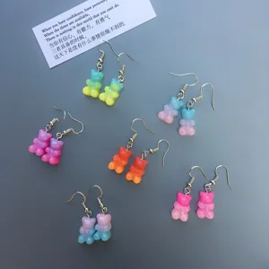 Bunte bunte Harz Gummibärchen Ohrringe süße Stil Mode Ohr Schmuck für Frauen Accessoires