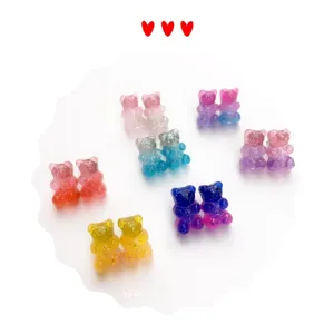 Handgemachte bunte Gummibärchen Ohrstecker süsse Bonbon Ohrclips für Damen Mädchen