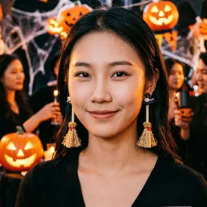 Pendientes de escoba de bruja de Halloween accesorios de fiesta bonitos para mujeres