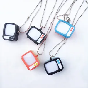 Retro TV pendant necklace glowing flash sound creative fashion jewelry cute accessories gift