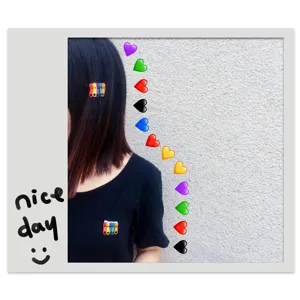 Colorful zipper head hair clip and brooch set, cute Japanese style accessories for women.