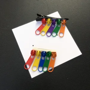 Cute Japanese Style Fun Multicolor Alloy Zipper Puller Brooch Hair Clip Creative Clothes Accessories For Women Daily Decoration