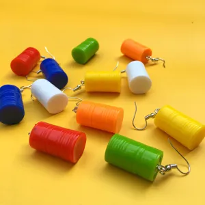 Kreative handgemachte ausgefallene Ölfass Ohrringe bunte Mode Ohrschmuck für Damen