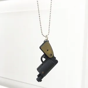 Cool miniature gun pendant necklace for hip-hop style fashion accessories and daily wear.