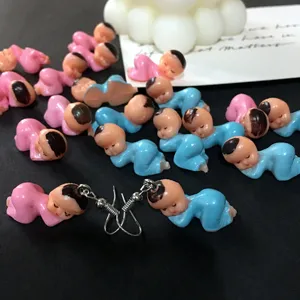 Handgemaakte schattige slapende baby pop oorbellen eigenzinnige leuke oorbellen voor vrouwen
