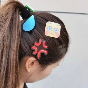 Niedliche Emoji Haarklammern lustige Wassertropfen Haarnadeln trendiger Haarschmuck für Frauen