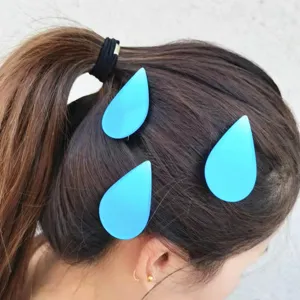 Süße blaue Tränen Haarnadeln lustige Schweißeintropfen Emoji Haarspangen Mädchen Kopfbedeckung