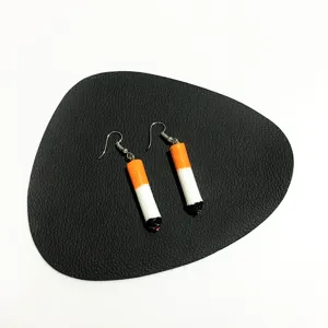 Creative handmade cigarette earrings punk style trendy unique drop earrings for daily party wear
