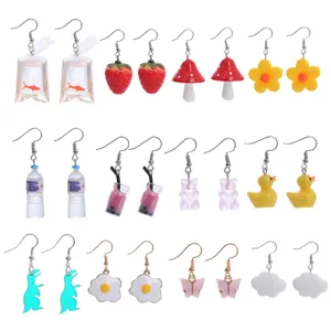 Süße kawaii Harz Ohrringe Set für Damen Mädchen lustige Acryl Ohrhänger Schmuck Geschenke
