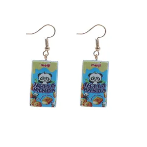 Süße Miniatur Snack Panda Ohrringe für Damen ausgefallen lustig kreative Modeschmuck Geschenke