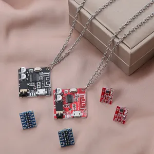 Ensemble de Bijoux Carte de Circuit Cyberpunk Y2K pour Femmes Hommes Techwear PCB Collier Pendentif Chaîne en Acier Inoxydable Hip Hop