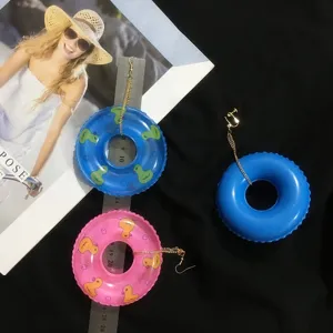 Boucles d'oreilles bouée canard piscine résine anneau gonflable mode punk bijoux sympas