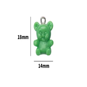 Grüner Gummibärchen Anhänger DIY Schmuck Zubehör, Größe 18x14mm für süße kawaii Ohrringe.