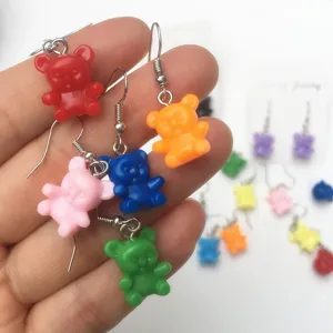 Bunte Gummibärchen Ohrringe süße Bonbon Farbe Harz hängende Ohrringe für Damen und Mädchen