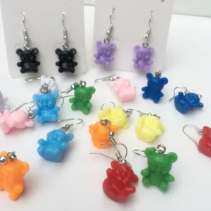 Süße bunte Gummibärchen Ohrringe Bonbon Stil Harz Ohrringe süßer Schmuck Geschenk