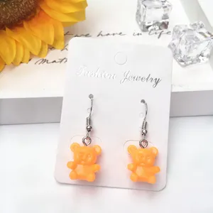 Süße orangefarbene Gummibärchen Ohrringe für Damen, kawaii Bonbon Stil Modeschmuck Geschenk.