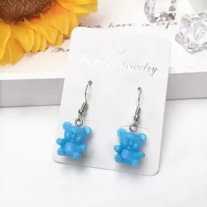 Süße blaue Bär Ohrringe süße Bonbon Stil süßer Schmuck für den täglichen Gebrauch Details