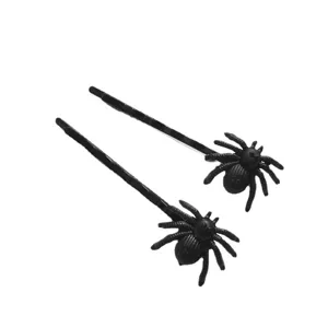 Halloween black spider hair clips spooky bobby pins party accessories for women and girls