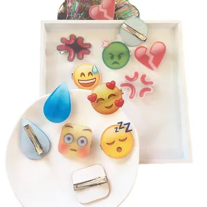 Süße Emoji Acryl Haarklammern Set, lustige Entenschnabel Haarnadeln für Frauen und Mädchen.