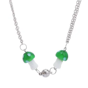 Paar magnetische aantrekkingskracht kleurrijke paddenstoel ketting hiphop design trui