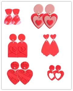 Valentinstag Polymer Ton Ohrringe Set, süße Herz Baumel Ohrringe für Frauen Mädchen.