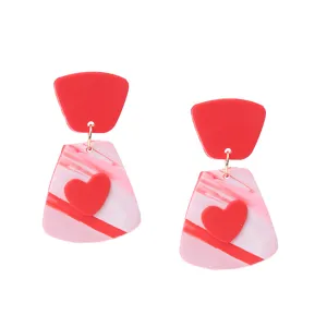 Handgemachte Fimo Ohrringe rote Herzen süße Ohrhänger für Valentinstag Schmuck