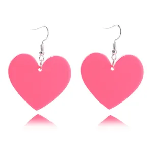 Rosa Herz Ohrringe süße und stilvolle hängende Ohrstecker für Frauen Party Schmuck Geschenk