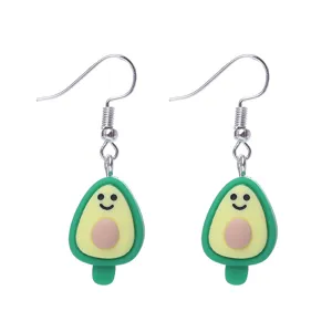 Süße Cartoon Avocado Ohrringe niedliche Frucht Hängeohrringe für Damen Sommerschmuck