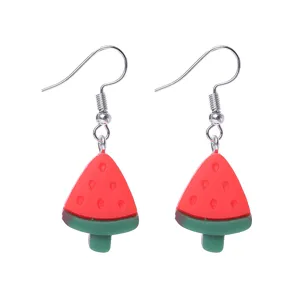 Sommer süße Frucht Wassermelone Harz Haken Ohrringe süßer frischer Stil Mode Ohrschmuck