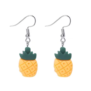 Süße Sommer Frucht Ananas Ohrringe für Damen Cartoon Harz Schmuck Geschenke Stil