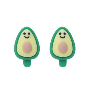 Süße Avocado Eis Stil Ohrstecker Detail Nahaufnahme Cartoon Frucht Schmuck Accessoire