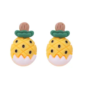 Niedliche Cartoon Ananas Ohrringe süße Eiskrem Stil Kunstharz Ohrschmuck Geschenk!