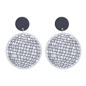 Vintage Disco Kugel Acryl Ohrringe 70er 80er Retro Party Ohrschmuck für Damen Mode