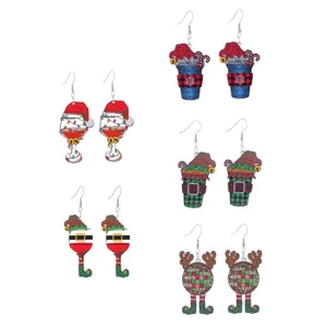 Weihnachts bunte Acryl Ohrringe Set festliche Party Schmuck Geschenke fur Damen.