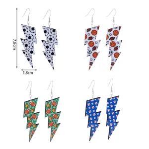 Boucles d'oreilles éclair en acrylique double face sport transfrontalier mode.