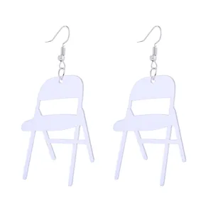 Acryl Klappstuhl Ohrringe Spiegel Design Kreative Lustige Hängende Schmuck Geschenk