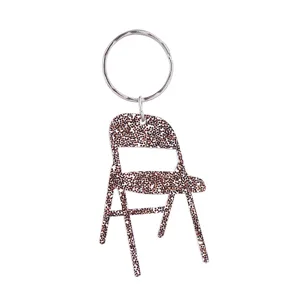 Mini Faltstuhl Schlüsselanhänger süßer Acryl Glitzer Tasche Anhänger stilvoller Auto Ring