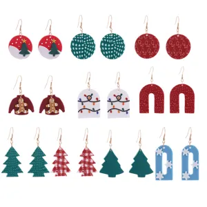 Handgefertigte Weihnachten Polymerton Ohrringe Für Damen Süße Weihnachtsbaum Lebkuchenmann Schneeflocke Tropfenohrringe Festlicher Schmuck