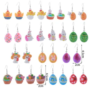 Osterohrringe Set süße Cartoon Hase Küken Ei Ohrhänger festliche Schmuck Geschenke Damen