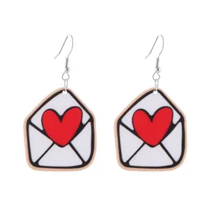 Valentinstag Liebe Umschlag Ohrringe, süsse Herz Hänger Ohrringe für Damen und Mädchen.