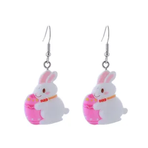 Osterhase Kaninchen Harz Ohrringe süße Cartoon Ei Schmuck für Frauen und Frühling Stil