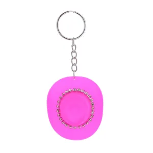 Rosa Strass Cowboyhut Schlüsselanhänger stilvolle westliche Tasche Charm süße Schlüsselring