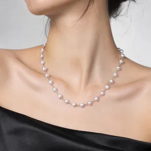 Collana di perle sottile catenina con perline gioiello elegante accessorio donna raffinato